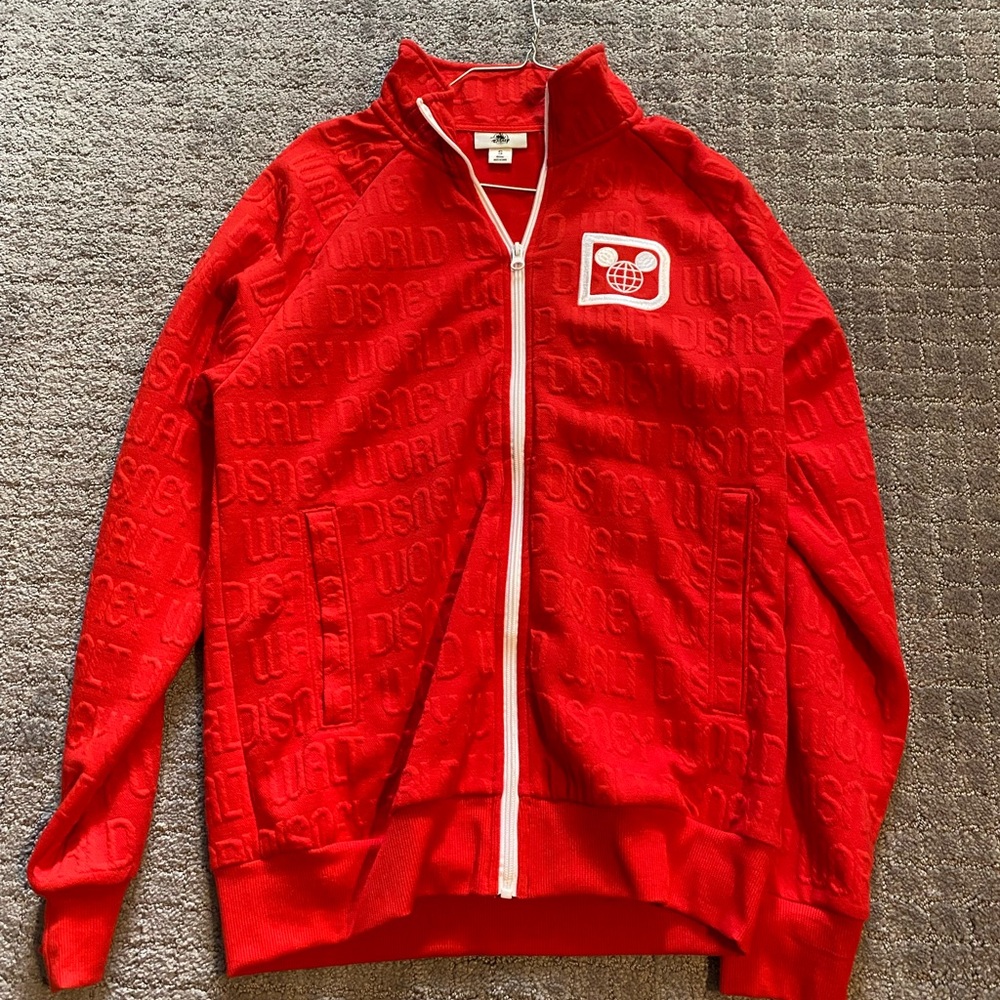 Disney red and white stripe track jacket size S unisex